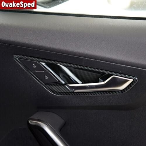For Audi Q2 2018-2021 Carbon Fiber Color Interior Accessories Modified Car Styling Inner Door Bowl Frame Decoration Cover Trim