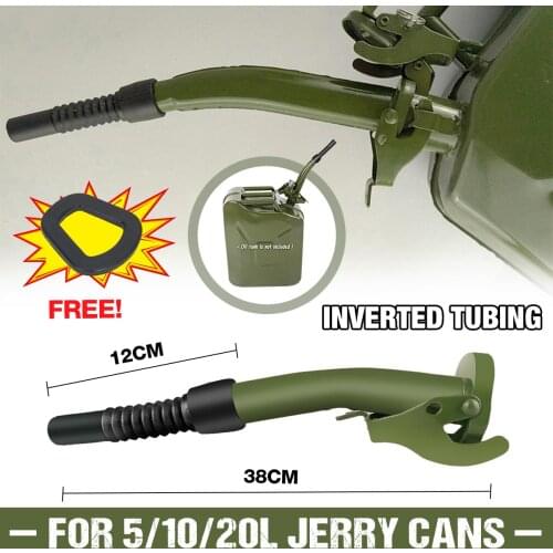 For 5/10/20 litre jerry cans Metal Rubber Jerry Gerry Can Pouring Spout Flexible Nozzle Petrol Fuel Seal 38cm + Sealing Gasket