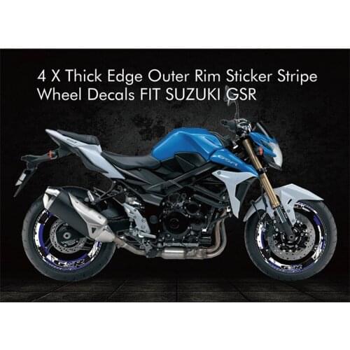 For SUZUKI GSR 600 750 450 gsr 600 750 450 Full Coverage Rim Sticker Inner Outer Moto Reflective Decorative Wheel Decals Sticker