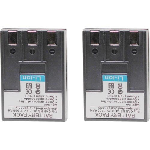 Doscing 2Pcs/lot 3.7V 1100mah Rechargeable Batteries Camera Battery For Canon NB-3L SD500 SD550 SD100 SD20 SD10 Wholesale
