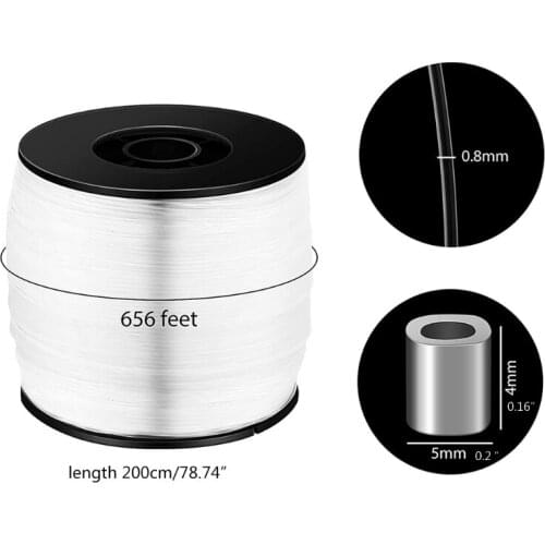 E56A 656 Feet Long Strong Clear Nylon String Cord Extra Thick Angling Fishing Line Chandelier Hanging Decoration Accessories