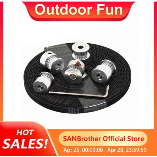 Gt2 belt 20 Teeth Pulley GT2-6mm open timing belt width 6mm GT2 belt for 3D printer wholesale PU Steel Core Belt