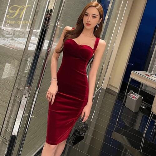 Han Queen 2021 Summer Sleeveless Sexy Pencil Dresses Women Korean OL Sheath Vestidos Work Casual Slim Party Bodycon Dress