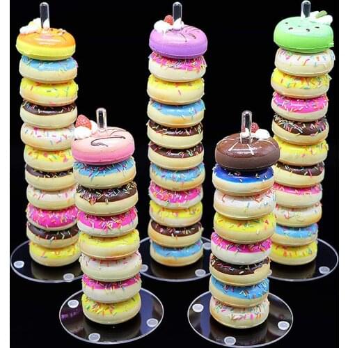 5pcs Set Acrylics Donuts Display Racks Wedding Home Party Doughnut Holder Sets Baking Bakeware Fondant Holder