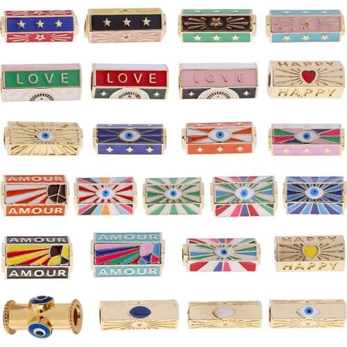 32 Style кулон Love Amour Star Evil Eye Charms Tube Metal Brass Based Spacor Beads Designer Supplies DIY Bead Accessory