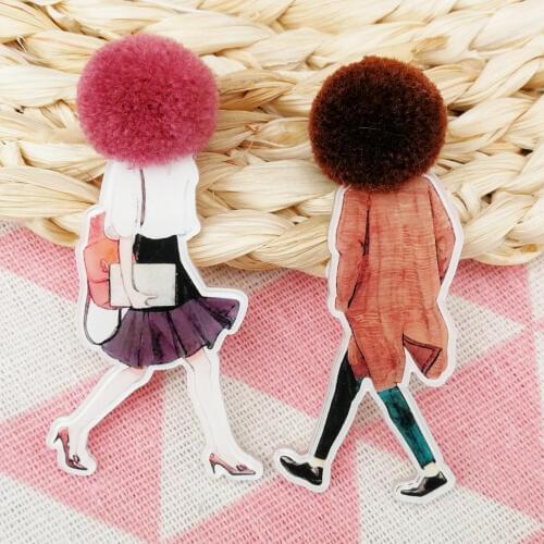 Cute Cartoon Brooch Pins for Clothes Handmade Cool Girl Anime Acrylic Badges for Women Fashion Accessories Icon Backpack Gifts