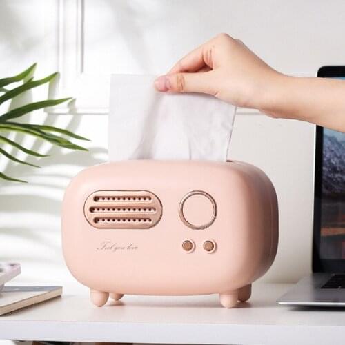 Multifunctional tissue box household living room cute paper box retro advanced tissue box dining table storage box paper tube