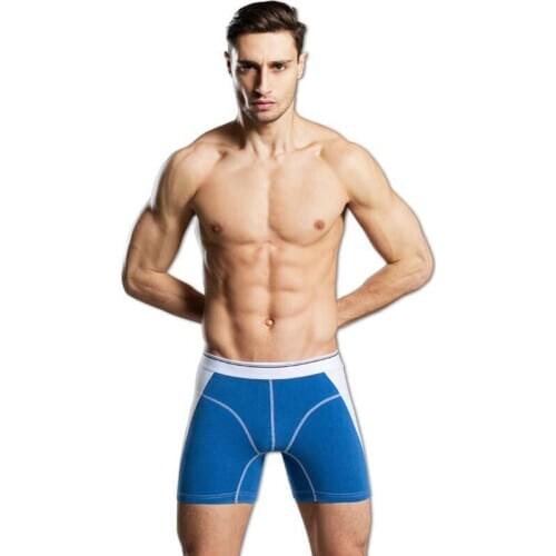 Mens Cotton Large Shorts Designer Long Boxer Underwear Brand Sexy New Solid Color Underpants