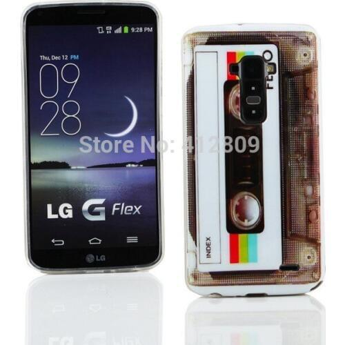 Polka Dot Retro Cassette Radio Pattern Soft TPU IMD Back Skin Pouch Case for LG G Flex D958 TPU Phone Bag