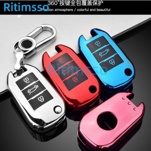 Soft TPU Car Remote Key Case Cover Shell Fob For Citroen C3 C4 C5 C6 CACTUS Picasso Xsara For Peugeot 308 3008 508 2008 301