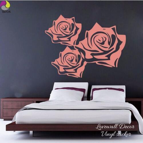 Rose Flower Wall Sticker Bedroom Living Room Beautiful Flower Hep Wall Decal Baby Nursery Vinyl Home Decor Art