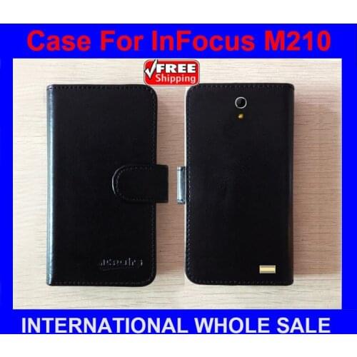 Newest Luxury Wallet Original Flip Leather Case For InFocus M210 Card Holder Wallet Bag tracking number