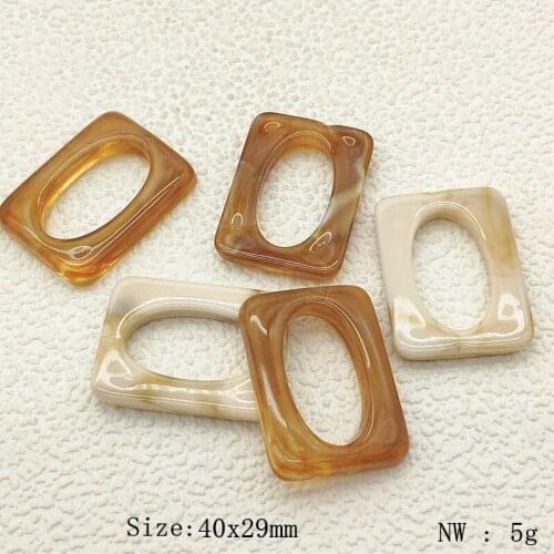 New arrival! Random Mix color 40x29mm 50pcs Acrylic Rectangle-shape Charm for earrings,Earring parts,jewelry findings