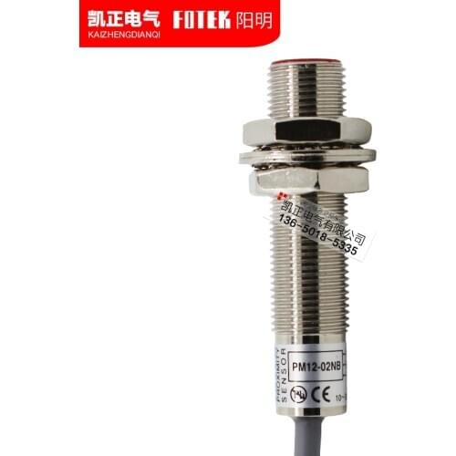 Original authentic Taiwan FOTEK Yangming Proximity Switch PM12-02NB NPN Normally Closed Embedded M12 Proximity Sensor