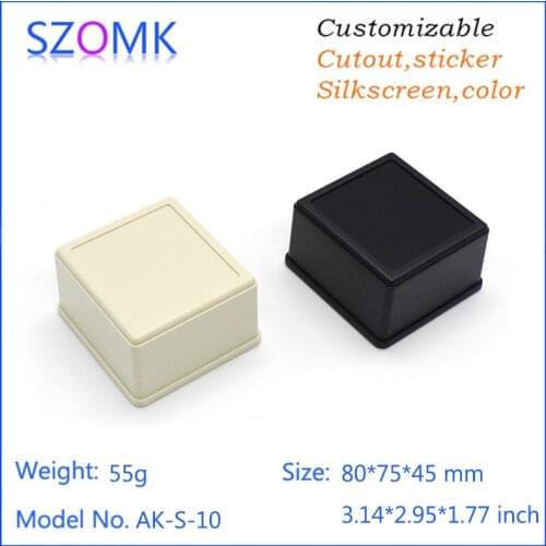 10 pcs, 80*75*45mm high quality abs plastic enclosure szomk small junction box plastic box for electronics project switch box