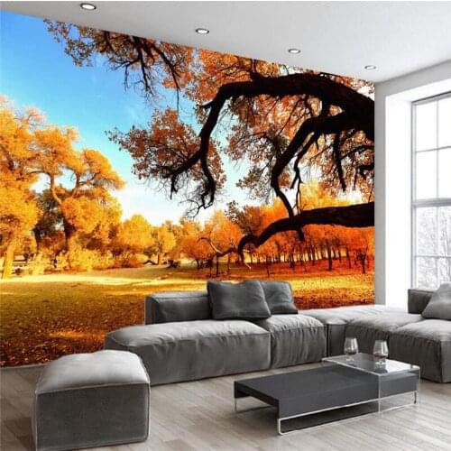 Beibehang Custom 3D Wallpaper Fresco of any size at dusk nature forest maple background wall painting papel de parede