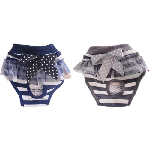 Adjustable Pet Dog Safe Physical Pant Female Dog Sanitary Nappy Diaper, Cloth Material - S and L, Blue/Coffee Optional