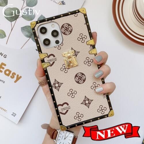 Luxury Square PU Leather Case For Huawei P40 Case P20 P30 Lite Pro Nova 4e 3i 4 5 6 Fashion Vintage Lattice Leather Back Cover