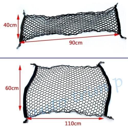 Black Car Rear Cargo Trunk Floor Net Elastic Rear Seat Mesh Storage Organizer Holder Universal Car Interior Accessories