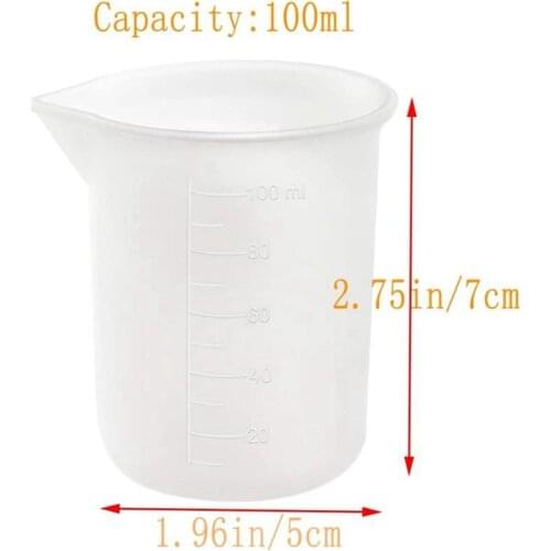 Silicone 100ml Measuring Cup For Jewelry Crystal Scale Resin Glue Molds Baking Handmade DIY Craft Mixing