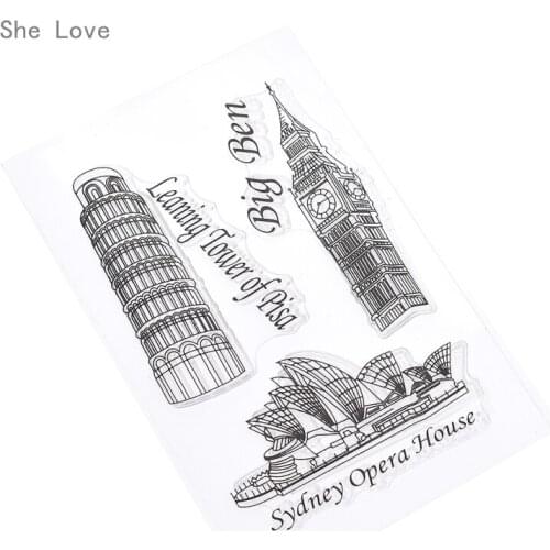 Chzimade Sydney Opera House Silicone Clear Stamp Transparent Rubber For Scrapbooking DIY Album Cards Making Decoration