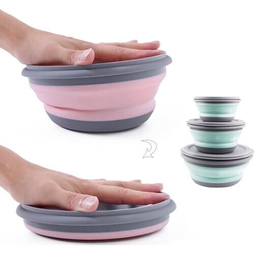 Ultralight set of dishes 3pcs folding camping bowl for camping and tourism outdoor picnic health survival PP bowl childern adlut