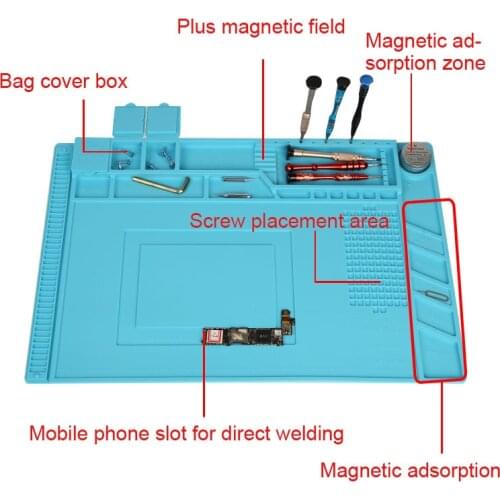 35x25cm/45x30cm Heat Insulation Silicone Pad Desk Mat Maintenance Platform for BGA Soldering Repair