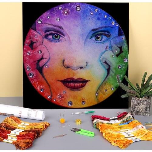 Natural Scenery Jewel Printed Fabric 11CT Cross-Stitch DIY Embroidery Full Kit DMC Threads Needlework Handiwork Needle