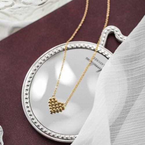 YUN RUO 2020 Not Fade Sexy Heart Choker Gold Pendant Necklace European Woman Jewelry Fashion Titanium Stainless Steel Accessory