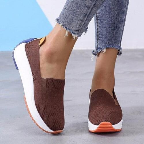 Shoes for women 2021 comfortable platform shoes female solid color breathable mesh causal shoes women sneaker plus size