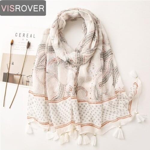 VISROVER Summer Scarf For Women With Foil Viscose Tourist Scarf Lady Tropical Print Scarf Beach Scarfs Tassel Shawls Party Gift