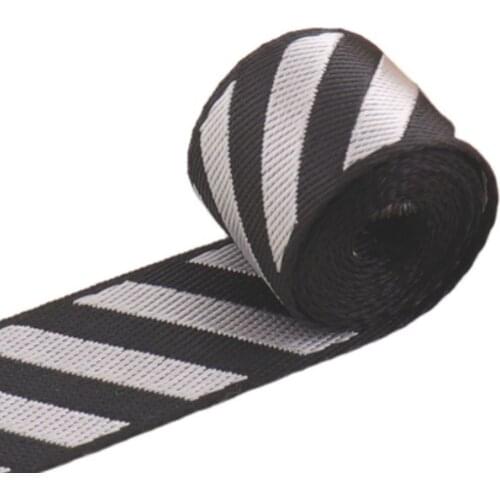 1"(25mm) Fluorescent Sliver Gray Black Soft Striped Webbing Ribbon Twill Bag Purse Straps Totes Belts Tape Bag Handle