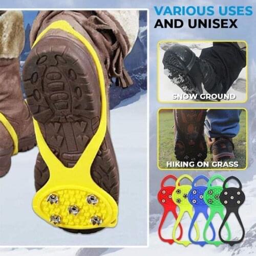 1 Pair Non-Slip Universal Gripper Spikes Shoes Accessory Outdoor Good Elasticity Ice Gripper Anti-Slip Over Shoe Shoe Spikes