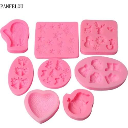 DIY 1lot=8pcs Cakes Molds Silicone Mold Fondant Cake Chocolate Soap Candy Biscuit Sugar Mold Baking Kitchen Accessories