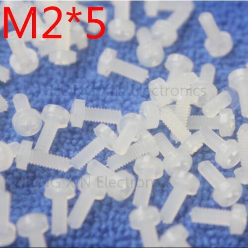 M2*5 White 1 pcs Round Head nylon Screw 5mm plastic screw Insulation Philips Screw brand new RoHS compliant PC/board DIY hobby