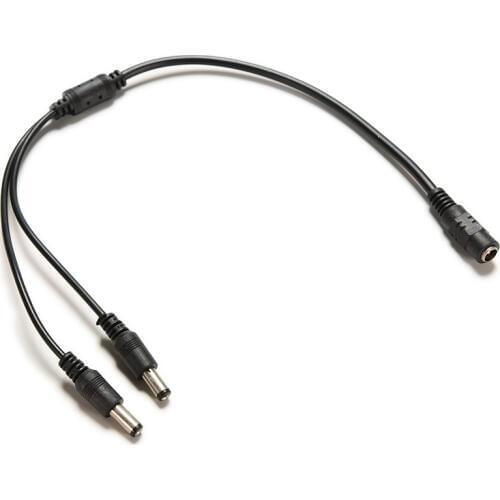 1 Female To 2 Male DC 12V Power Supply Plug Connector Cable Y Splitter 5.5x2.1mm Adapter Cord For CCTV Security Camera LED Strip