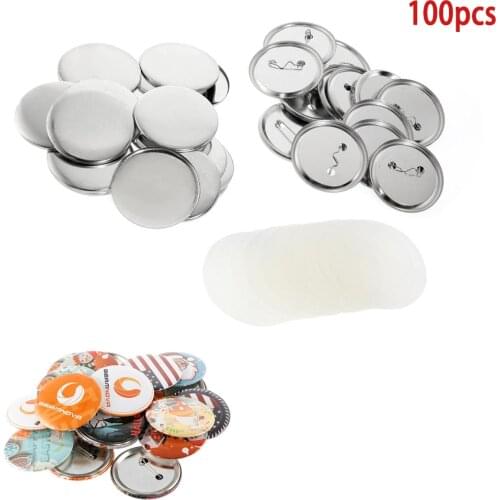 100pcs Button Badge Machine Parts Metal Button Pins Blank Sets Maker DIY Arts Crafts Supplies