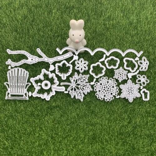 17Pcs/lot Colorful Seasons Chunhuaqiuyue Metal Cutting Dies Stencils For Card Making Decorative Embossing Suit Paper Cards Stamp