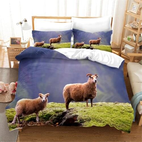 2/3 Piece Bedding Set Printed Sheep Brushed Quilt/quilt Cover Bedding And Pillowcase Bedding Home Textiles