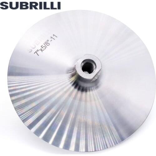 SUBRILLI 7 Inch Aluminum Backing Pad For Polisher Diamond Polishing Sanding Disc Backer Holder M14 5/8"-11 Abrasive Bonnet