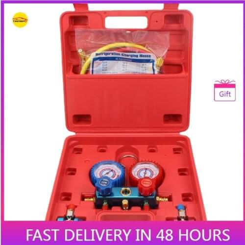 Automobile Air Conditioning Refrigerant Pressure Gauge Detection and Fluoride Flushing Table Anti-collision R134 R12 Plus