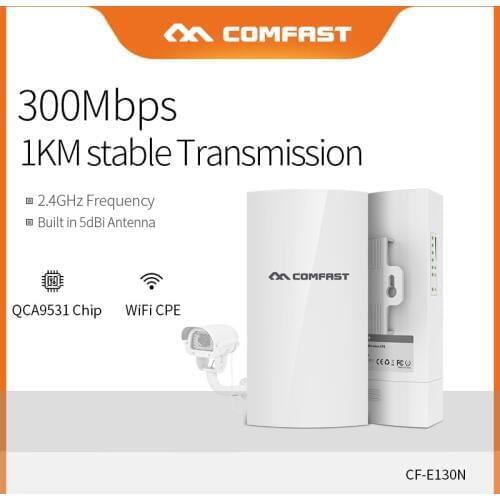 Comfast 2.4Ghz Wireless Outdoor CPE AP 1KM Long Range 300Mbs WI-FI Antenna High Power Wireless Bridge Access Point CF-E130N