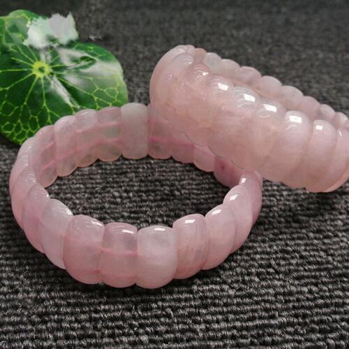8x19mm Rectangle Pink Rose Quartzs Beads Bracelets For Women & Girl Gift Bracelet Trinket Jewelry Beaded Accessories