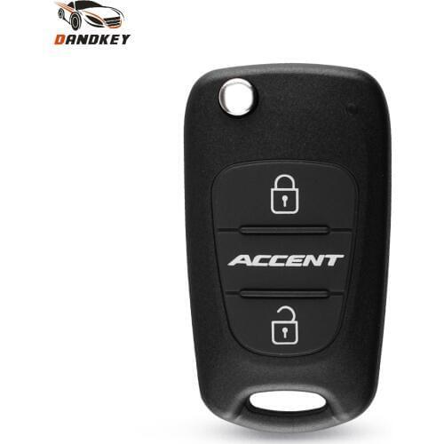 Dandkey 3 Buttons Replacement Flip Folding Remote Key Shell Case For Hyundai Accent 2018 Fob Keychain Car Key Cover HY20 Blade