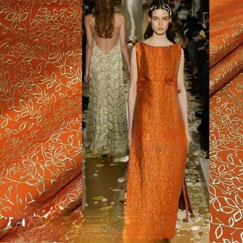 Elegant gold silk bright gold jacquard fabric, sewing fabric factory shop is not out of stock