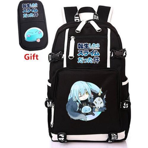 Anime That Time I Got Reincarnated as a Slime Kawaii Women Backpack Canvas School Bags for Teenage Girls Laptop Backpack Rugzak