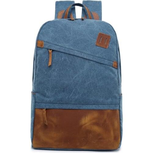 Canvas School Laptop Backpack, Durable Rucksack, Travel Notebook Bag, For Men Women Student Leisure Bag