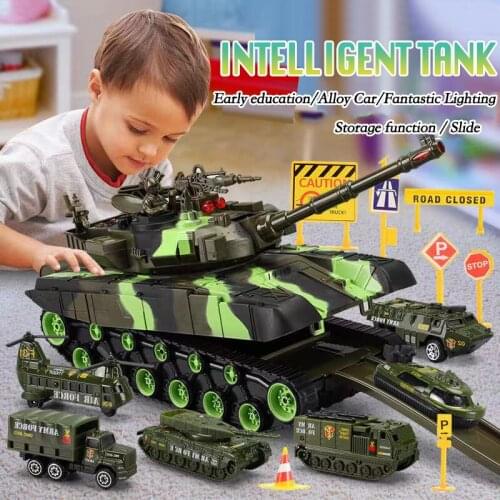 44cm Tank Toy German Tank Main Battle Series WW2 Building Blocks Music Inertia Car Military Model Toy For Boys Storage Car Toys