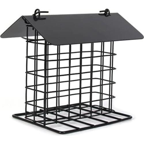 Bird Feeder Metal Bird Suet Feeders Outdoor Hanging Bird Feeder Wild Bird Feeder with Roof Vegetable Fruit Holder N0PA
