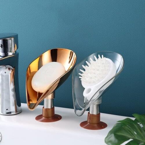 Leaf Shape Soap Box Drain Soap Holder Box Bathroom Shower Soap Holder Dish Storage Plate Tray Bathroom Supplies Bathroom Gadgets